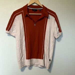 Ted Baker Rust Ivory White Polo Shirt